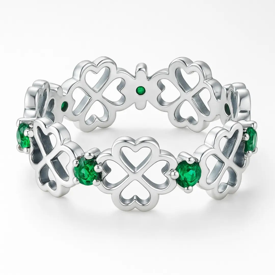 Anel Lucky com Zircônia Verde