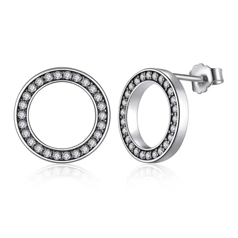 Brinco Round com Zircônia em Prata 925