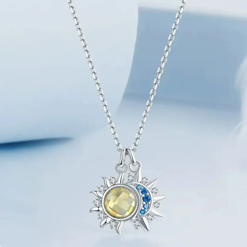 Colar Sol e lua em Prata 925