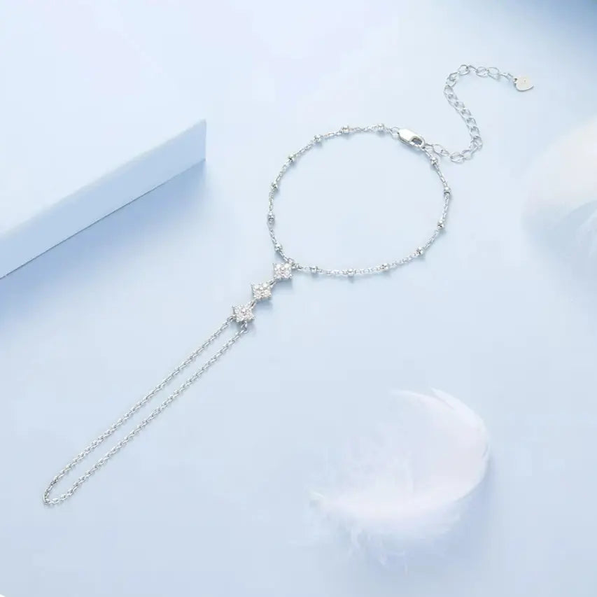 Bracelete Luce com Zircônia em Prata 925 banhado a Ouro Branco