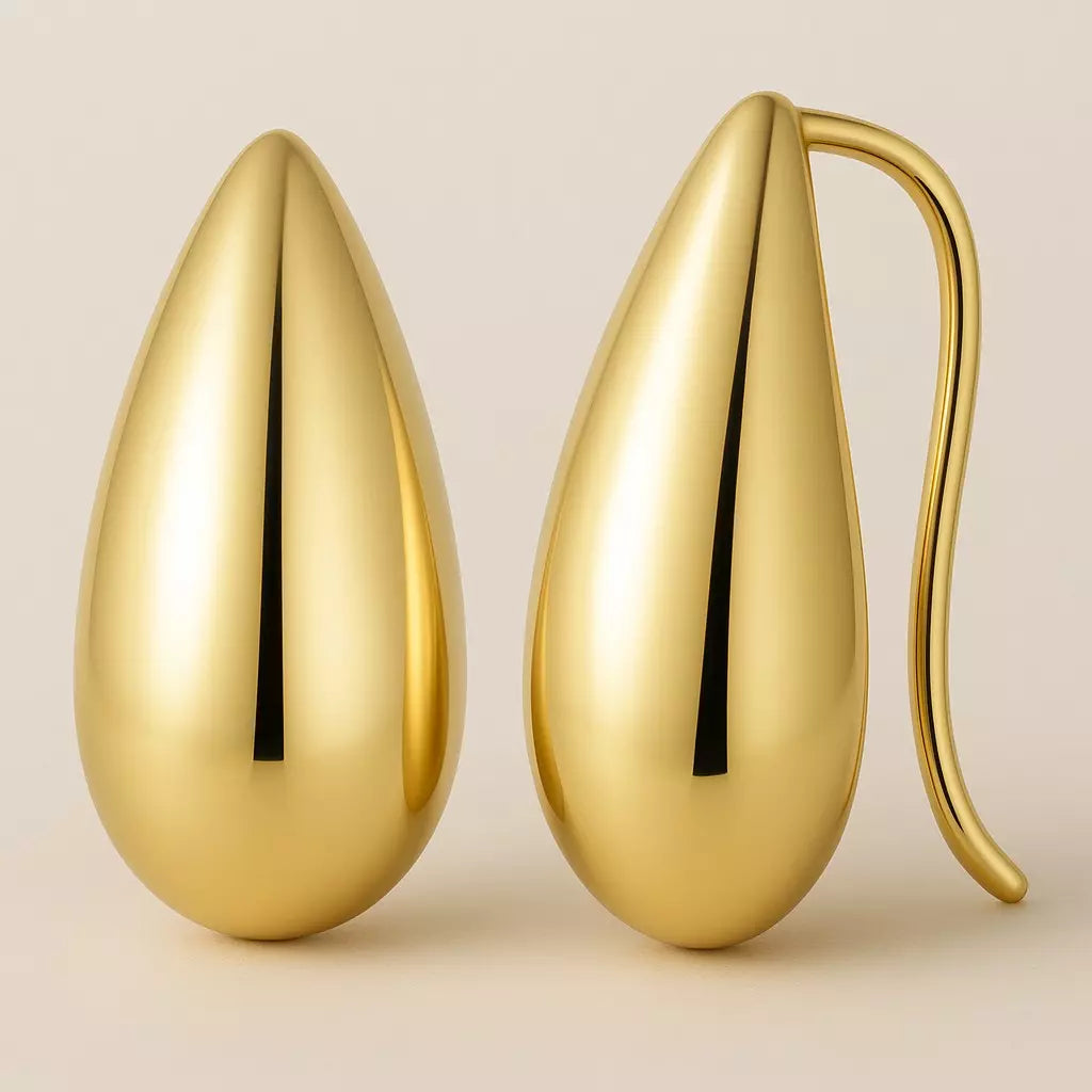 Brinco Glossy em Prata 925 banhado a ouro
