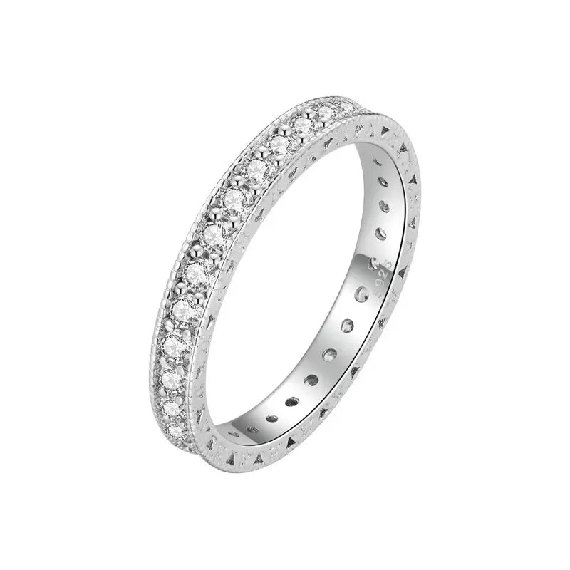 Anel Glitter Pavê em Prata 925 com Zircônias