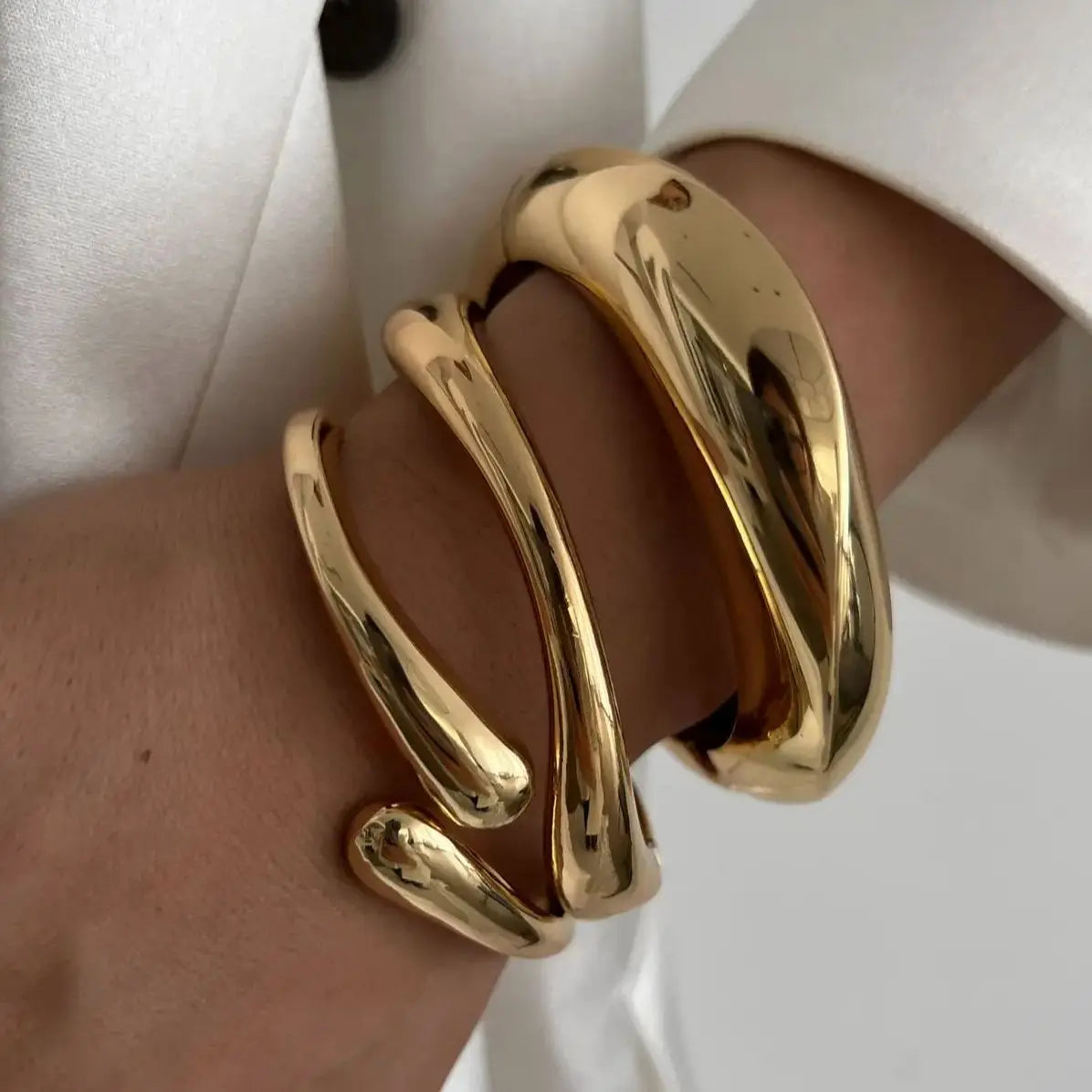 Kit 3 Pulseiras Chunky Dourado 40% de desconto