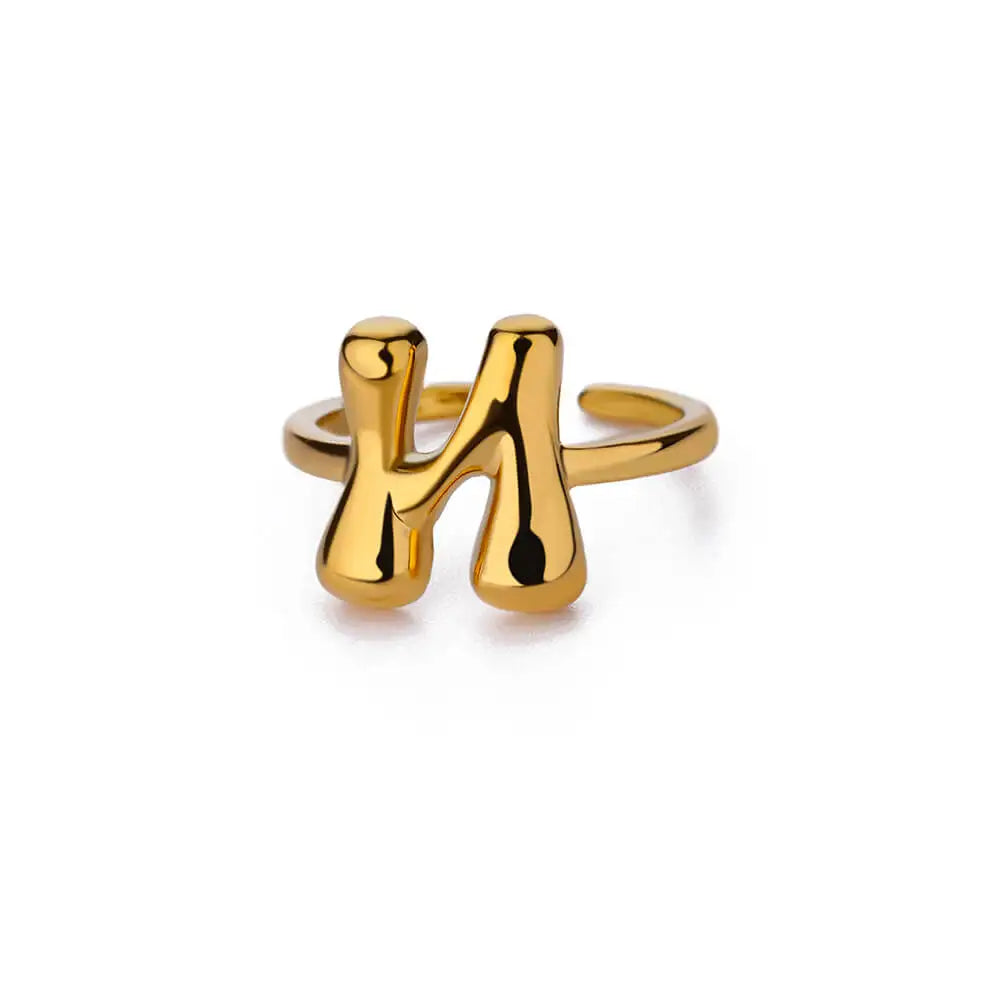 Anel Letrita Memores banhado a Ouro 18k