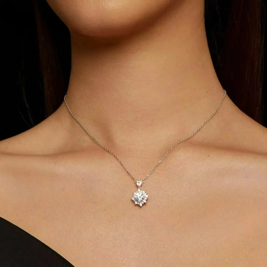 Colar Shine Moissanite em Prata 925 banhado a Platina