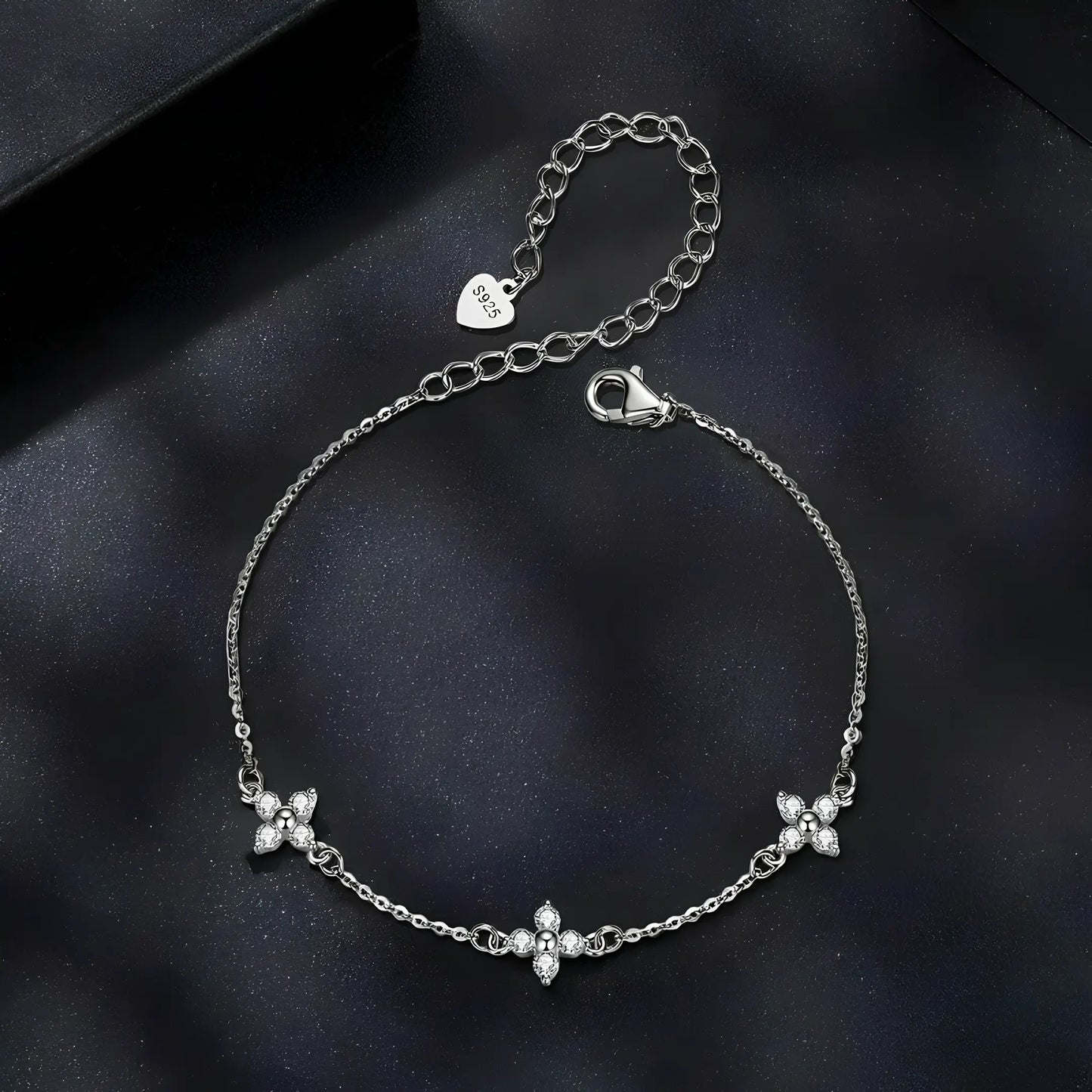 Bracelete Florelle Moissanite em Prata 925 banhado a ouro branco