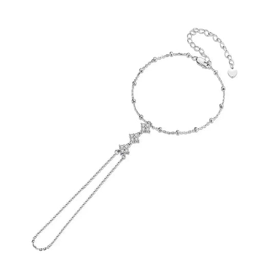 Bracelete Luce com Zircônia em Prata 925 banhado a Ouro Branco