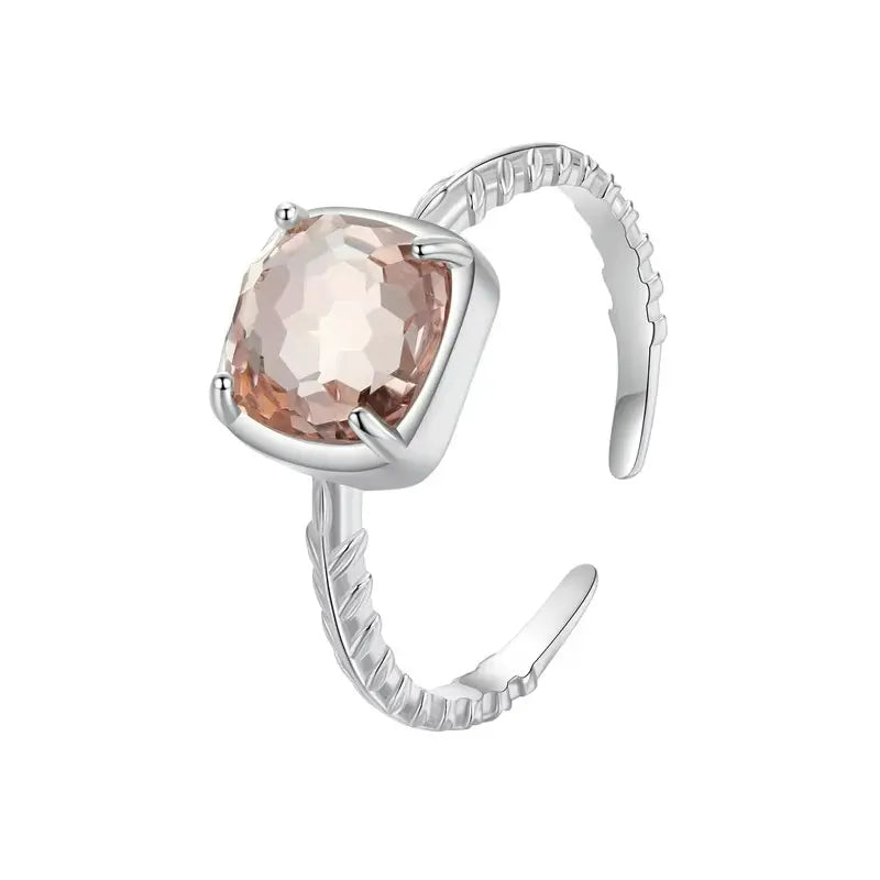 Anel Sole Lumina Ajustável com Vidro Transparente