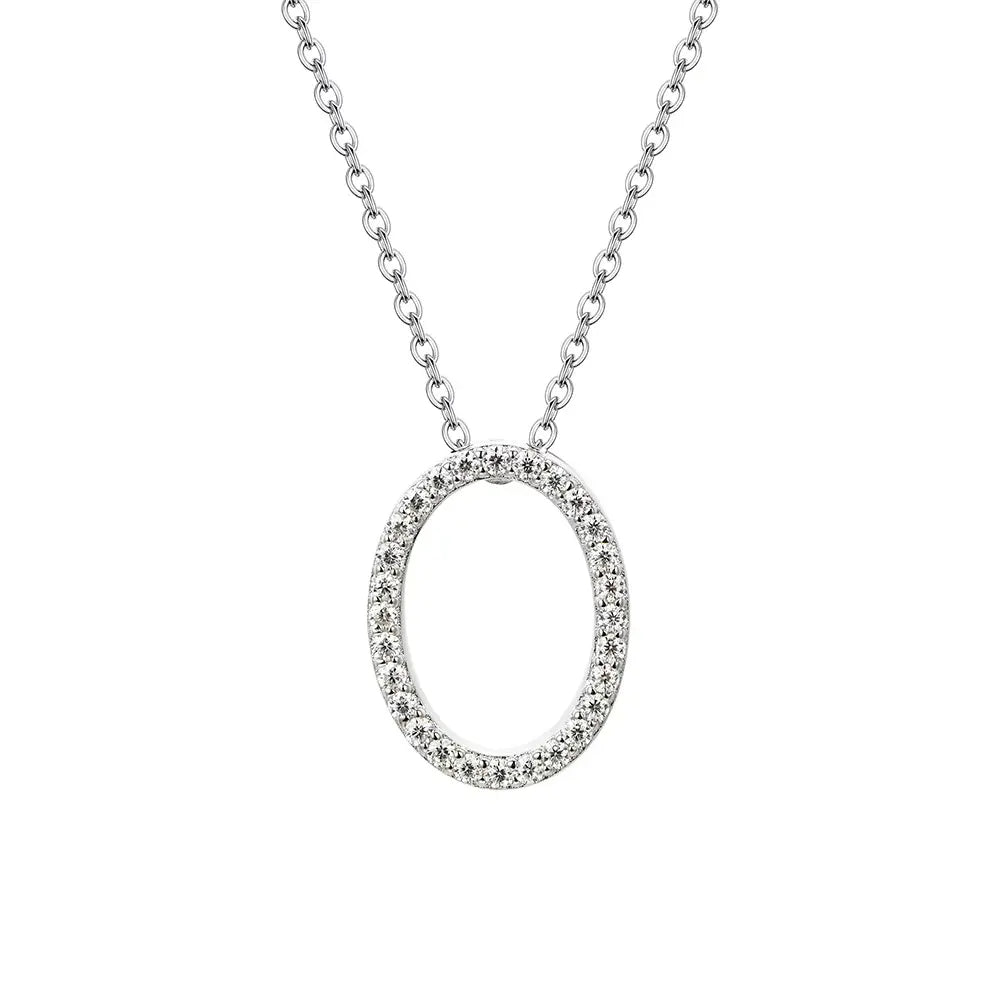 Colar Inicial de Moissanite em Prata 925 banhada a Ródio Branco