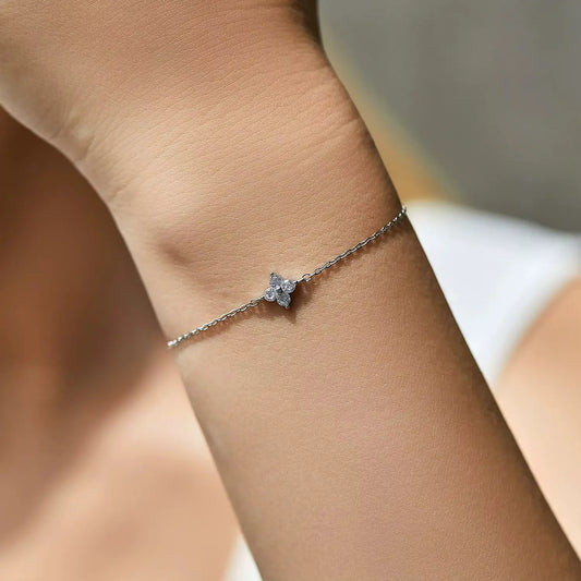 Bracelete Leaf Silver com Zircônia em Prata 925