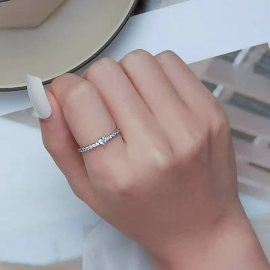 Anel Sparkle Heart com Zircônia
