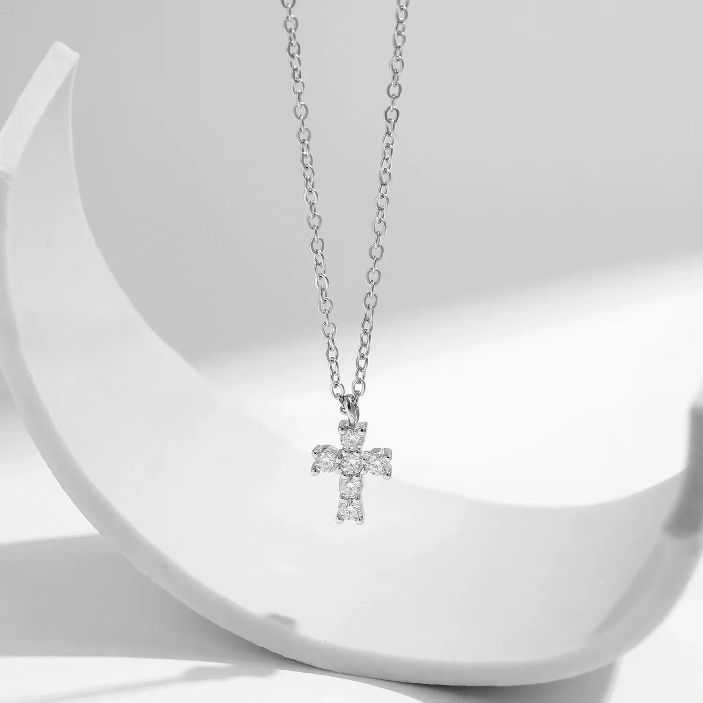Colar Cruz de Moissanite em Prata 925