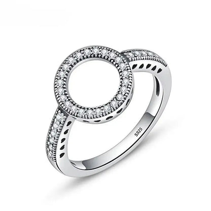 Anel Halo com Zircônia em Prata 925