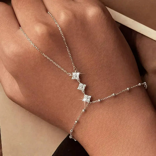 Bracelete Luce com Zircônia em Prata 925 banhado a Ouro Branco