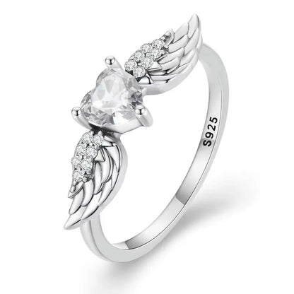 Anel Heart Wings em Prata 925 com Zircônia