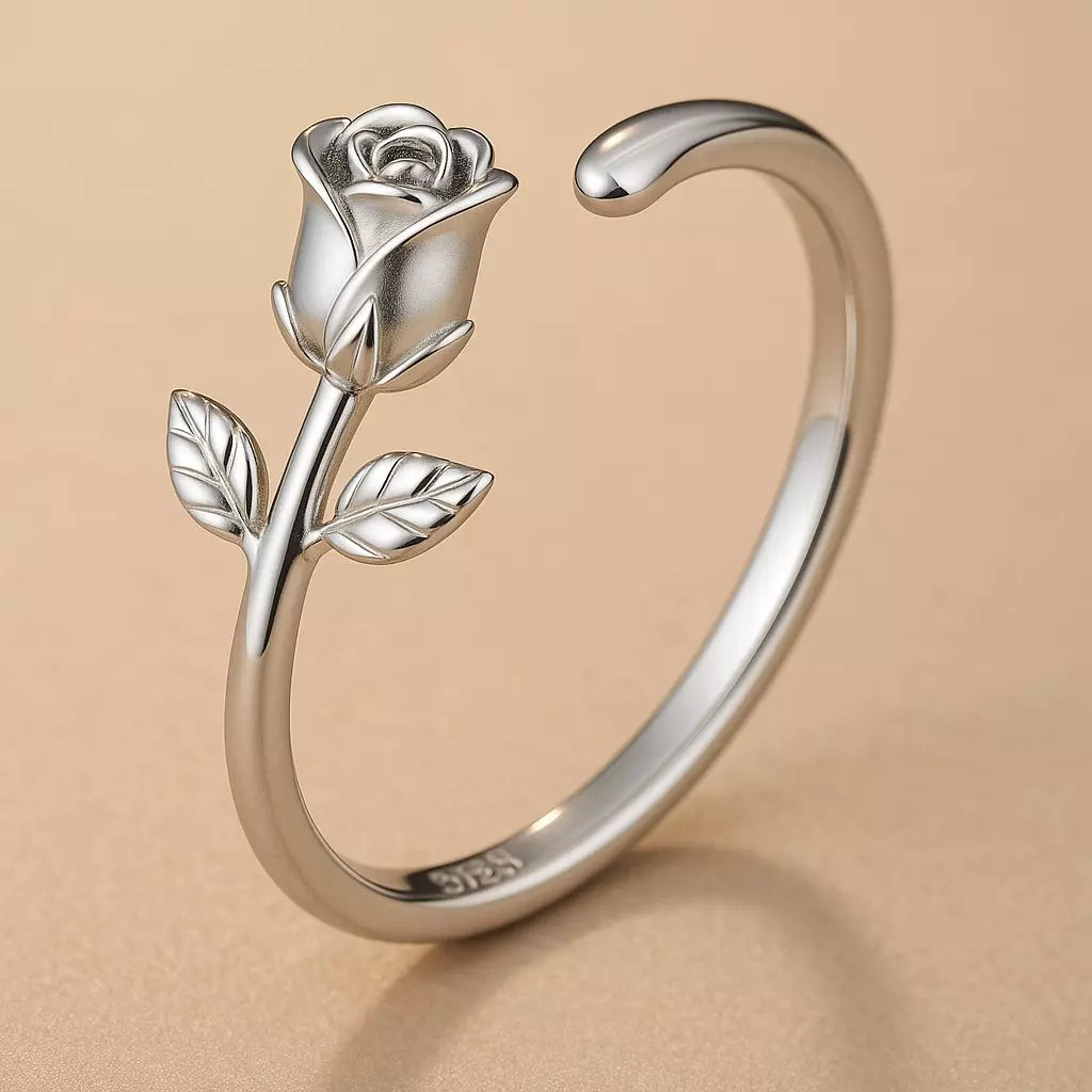 Anel Flor de Prata 925 Ajustável