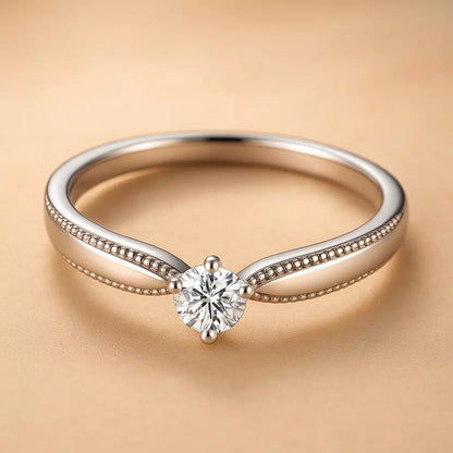 Anel Solitário Twist com Pedra de Moissanite