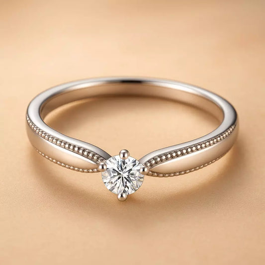 Anel Solitário Twist com Pedra de Moissanite