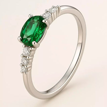 Anel Green Stone em Prata 925 com Zircônia