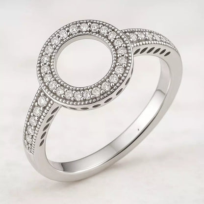 Anel Halo com Zircônia em Prata 925