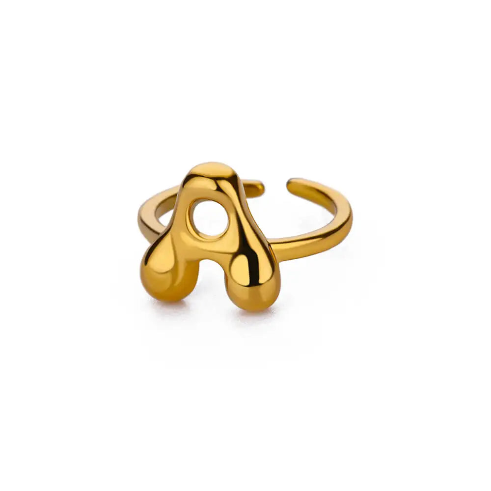 Anel Letrita Memores banhado a Ouro 18k