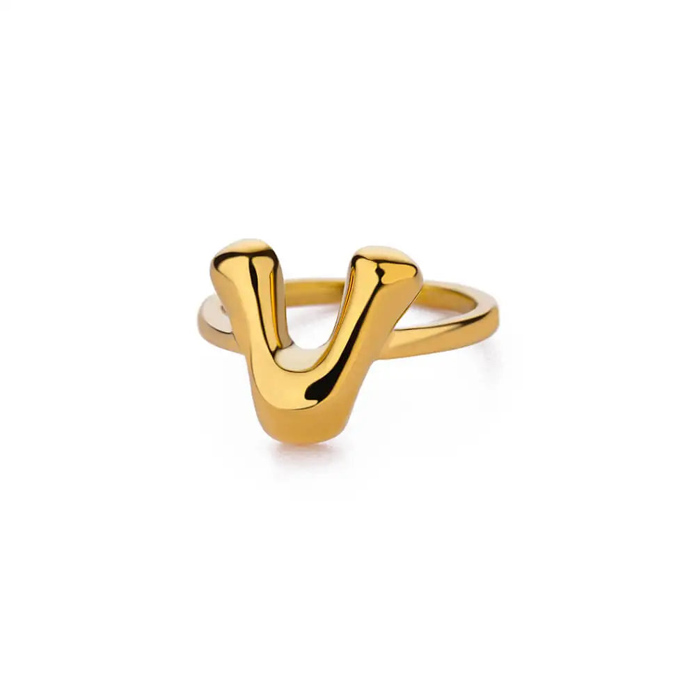 Anel Letrita Memores banhado a Ouro 18k