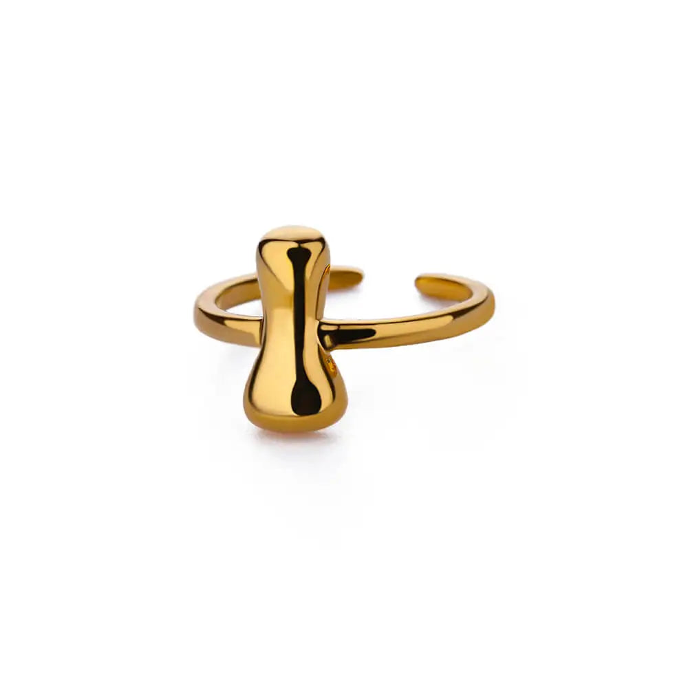 Anel Letrita Memores banhado a Ouro 18k