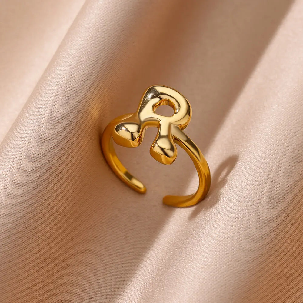 Anel Letrita Memores banhado a Ouro 18k