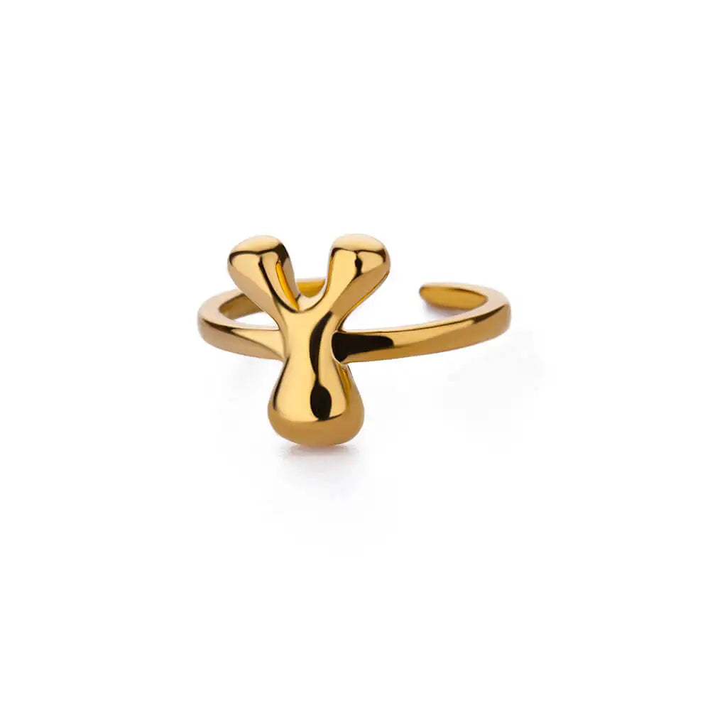 Anel Letrita Memores banhado a Ouro 18k
