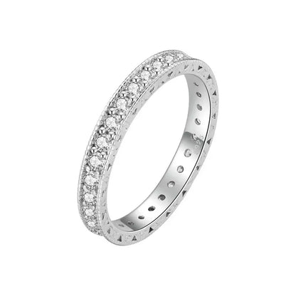 Anel Glitter Pavê em Prata 925 com Zircônias