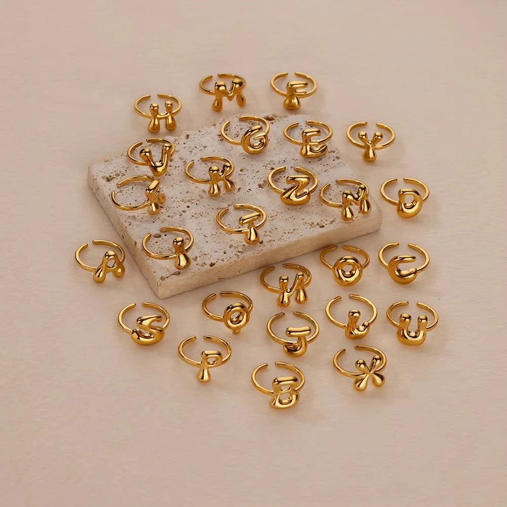 Anel Letrita Memores banhado a Ouro 18k