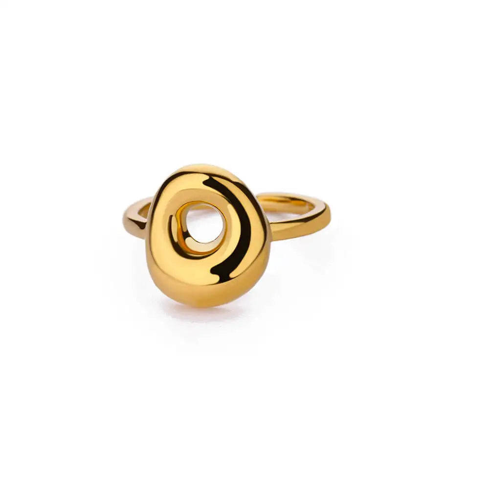 Anel Letrita Memores banhado a Ouro 18k