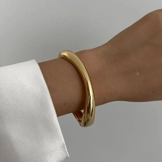 Pulseira Chunky Geométrica Dourada