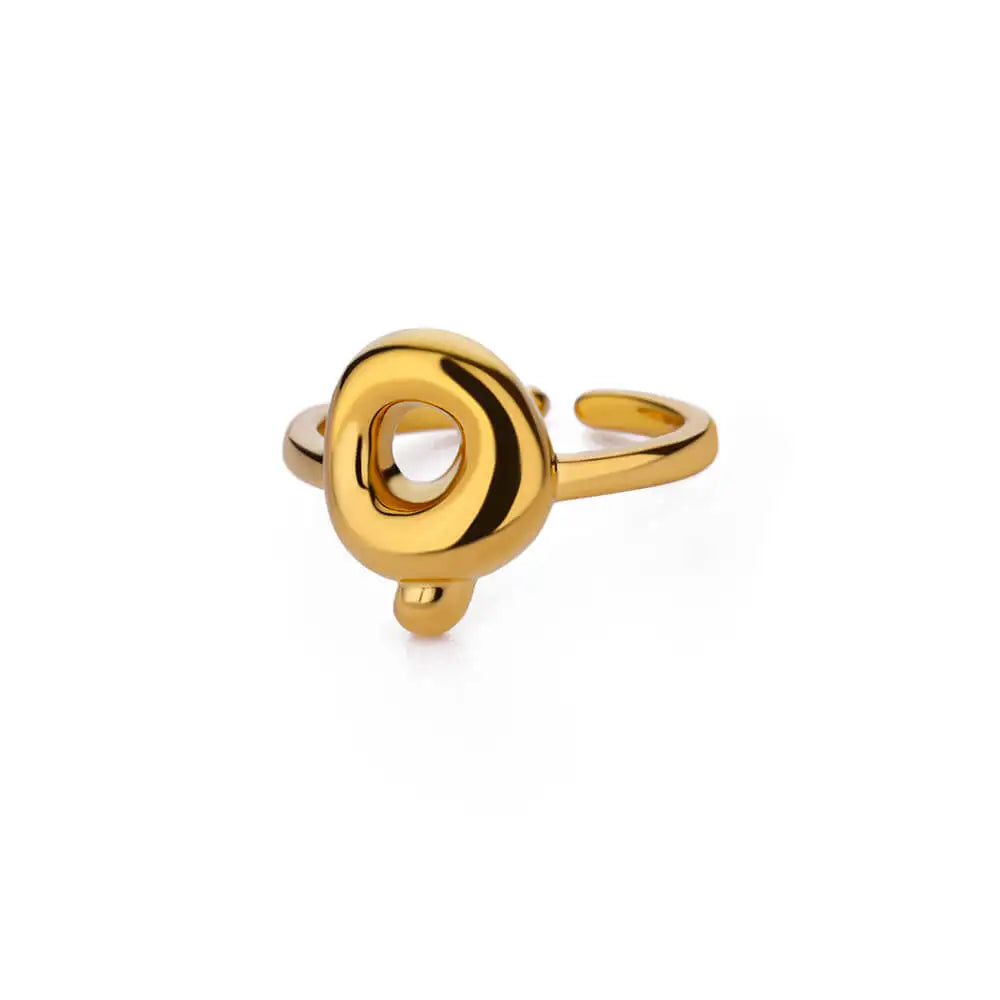 Anel Letrita Memores banhado a Ouro 18k