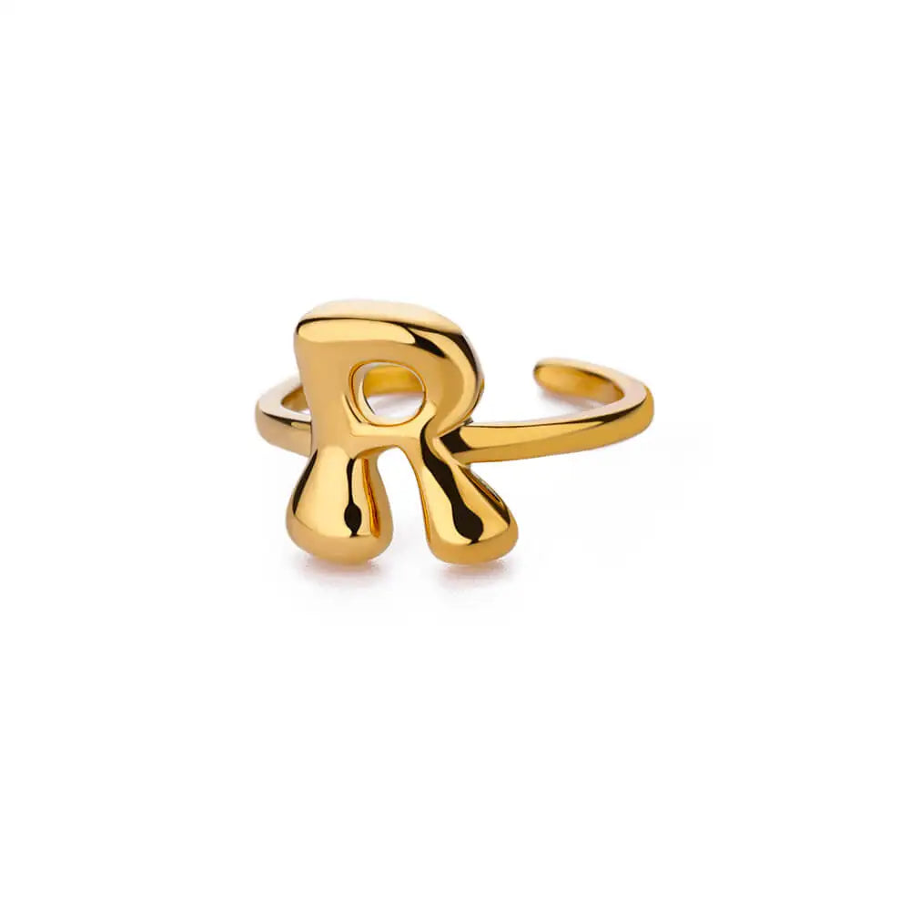 Anel Letrita Memores banhado a Ouro 18k