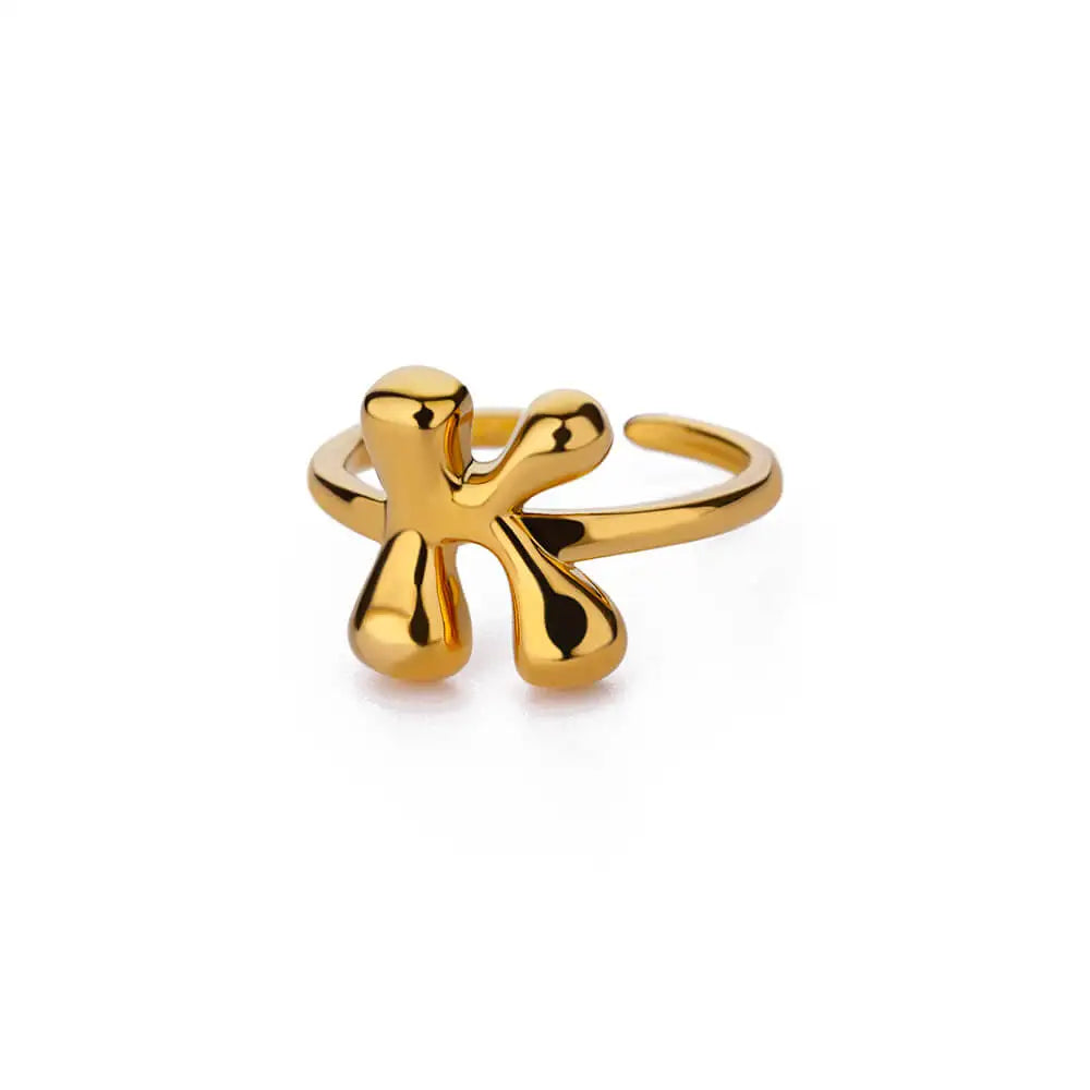 Anel Letrita Memores banhado a Ouro 18k