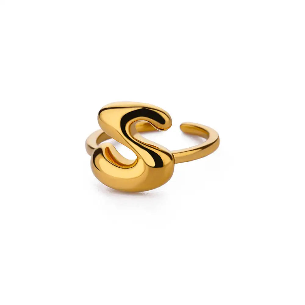 Anel Letrita Memores banhado a Ouro 18k