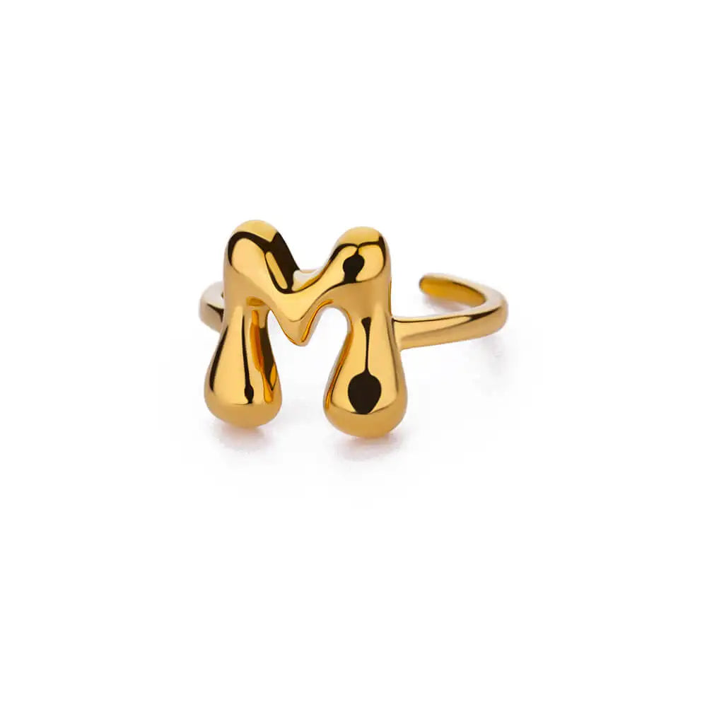 Anel Letrita Memores banhado a Ouro 18k