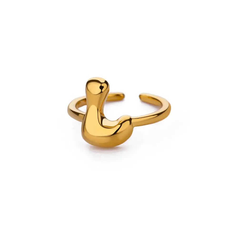 Anel Letrita Memores banhado a Ouro 18k