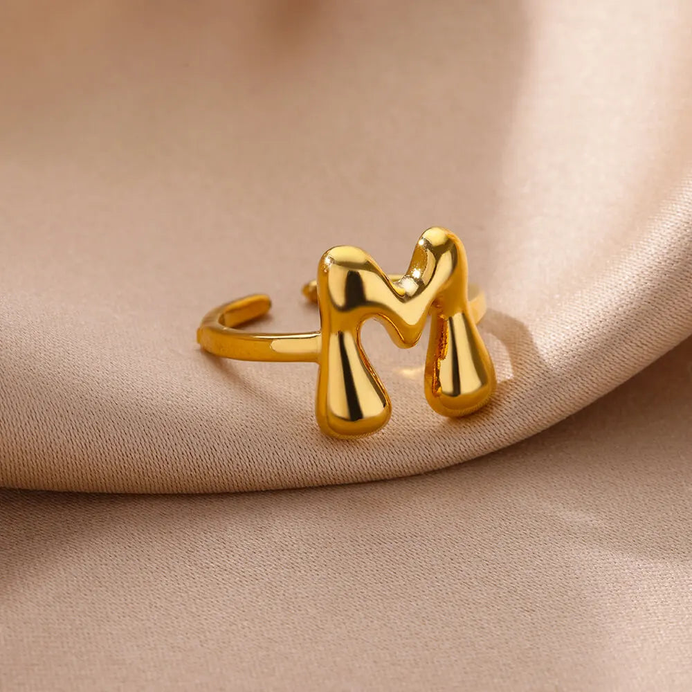 Anel Letrita Memores banhado a Ouro 18k