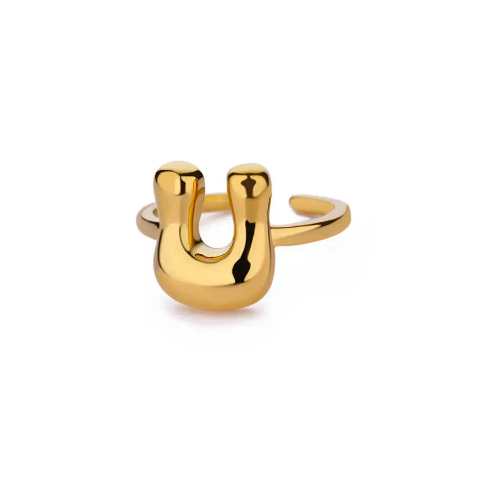 Anel Letrita Memores banhado a Ouro 18k