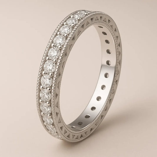 Anel Glitter Pavê em Prata 925 com Zircônias